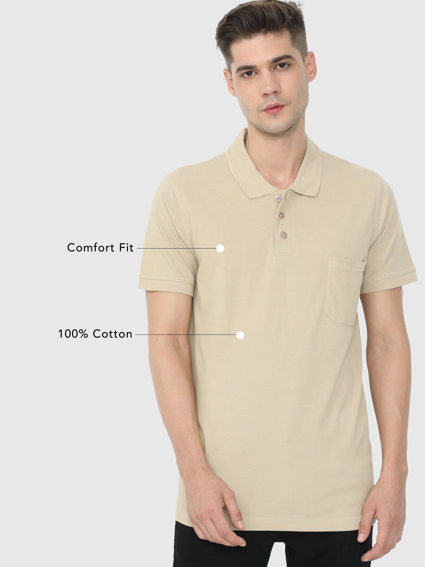 Mens Half Sleeve Collar T Shirt