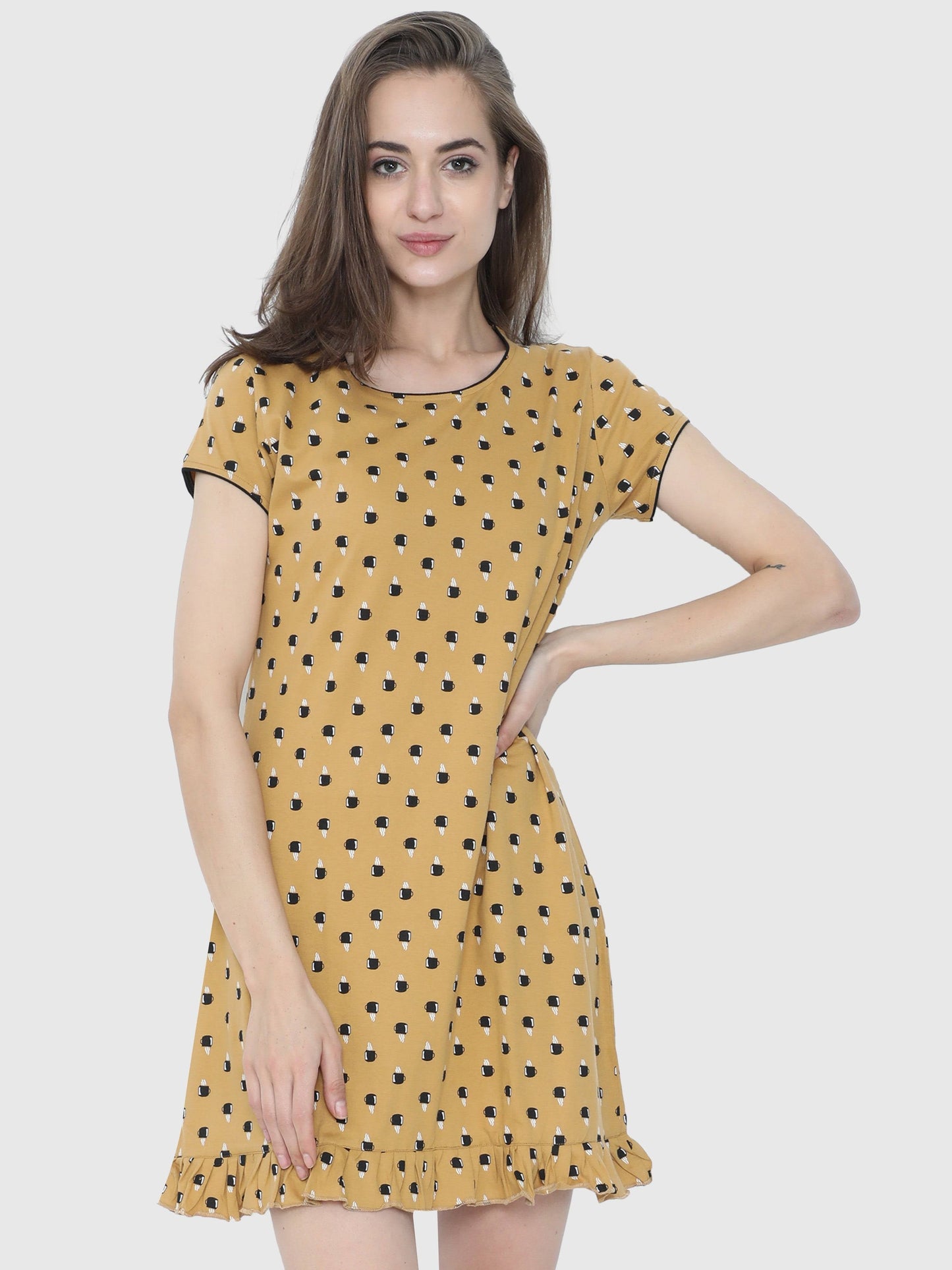 Anchor Grey Printed Nighty CWSD-2190