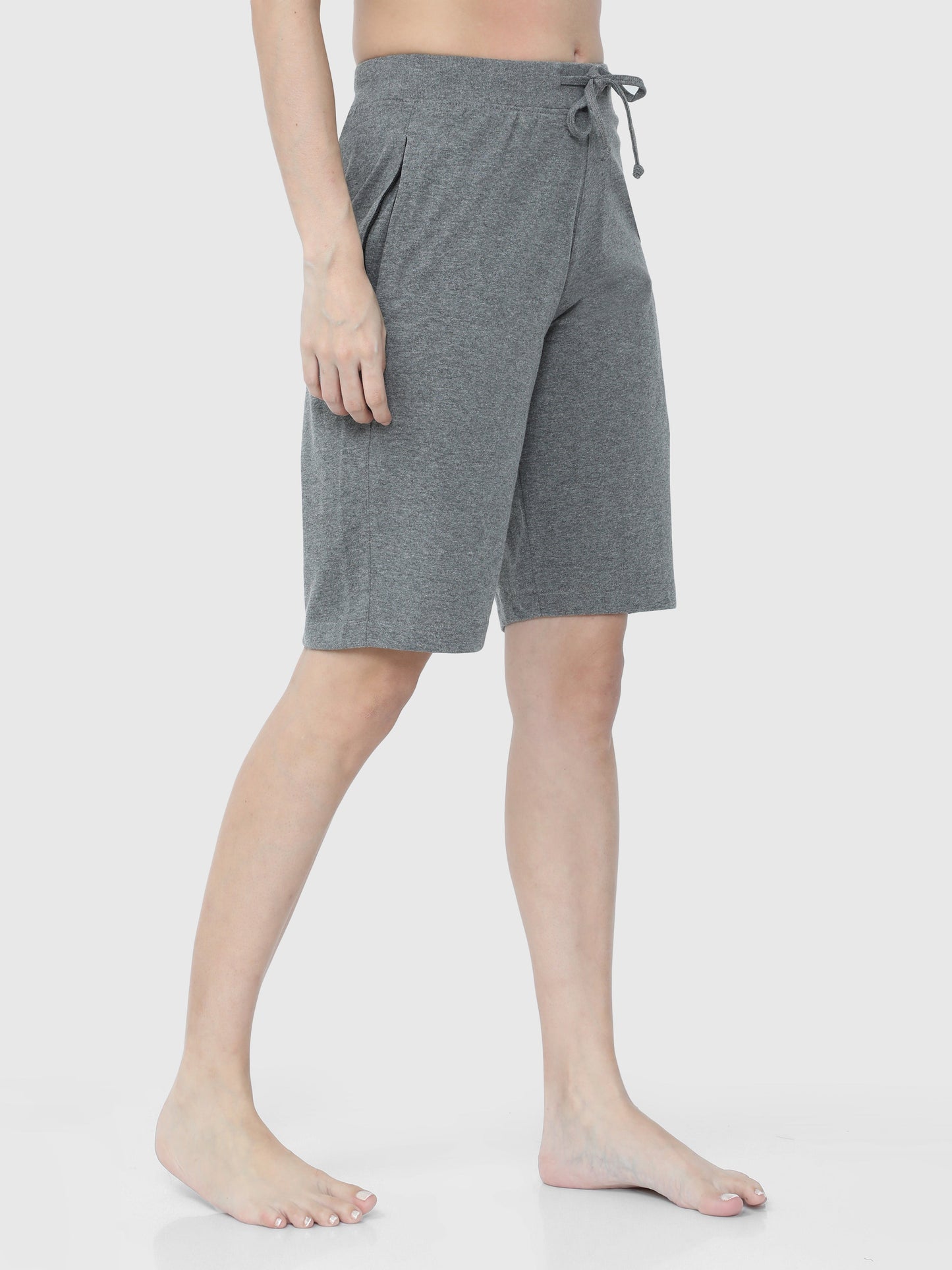 Ava Grey Melange Shorts