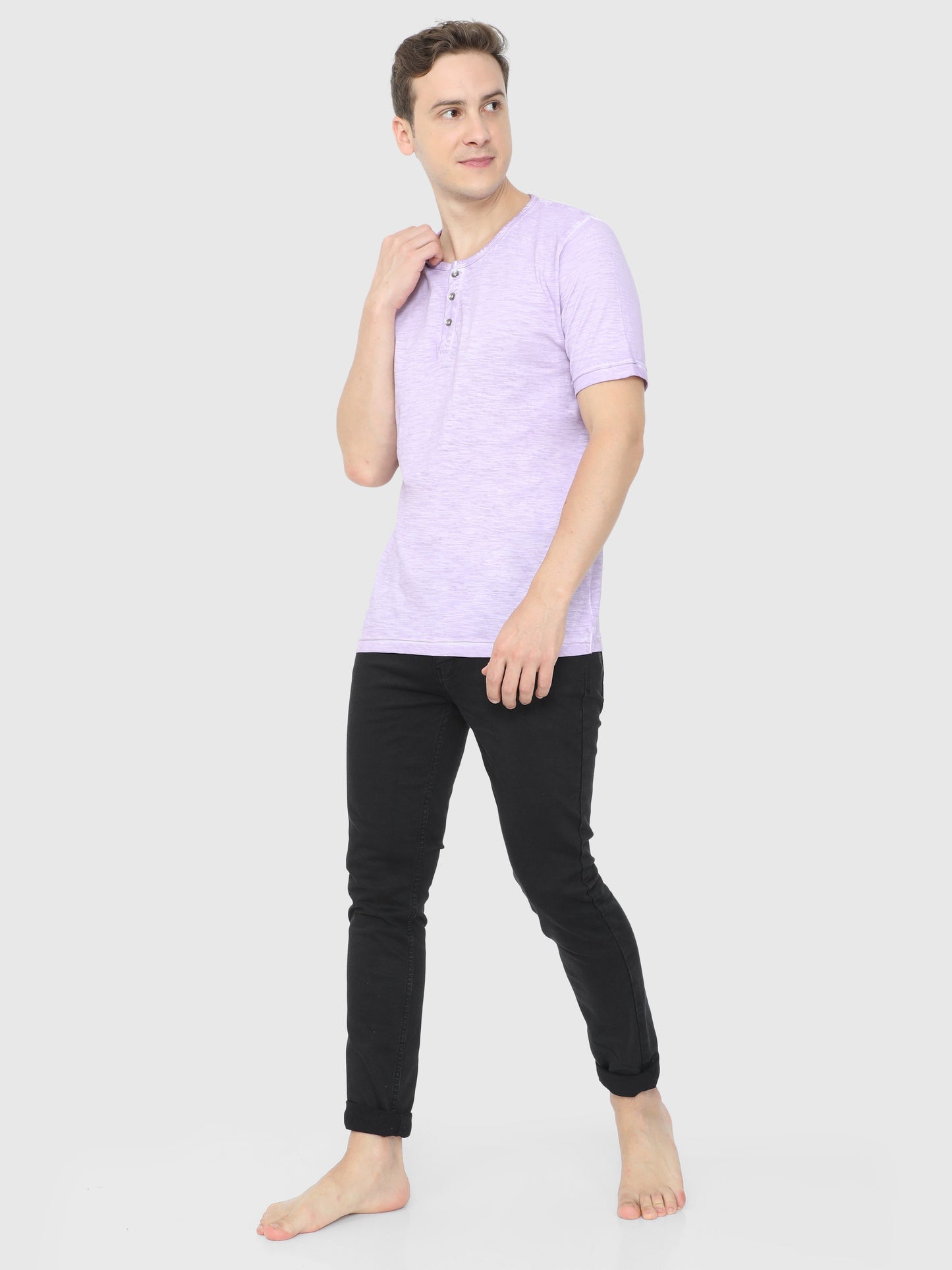 Mens Half Sleeve Henley T Shirt