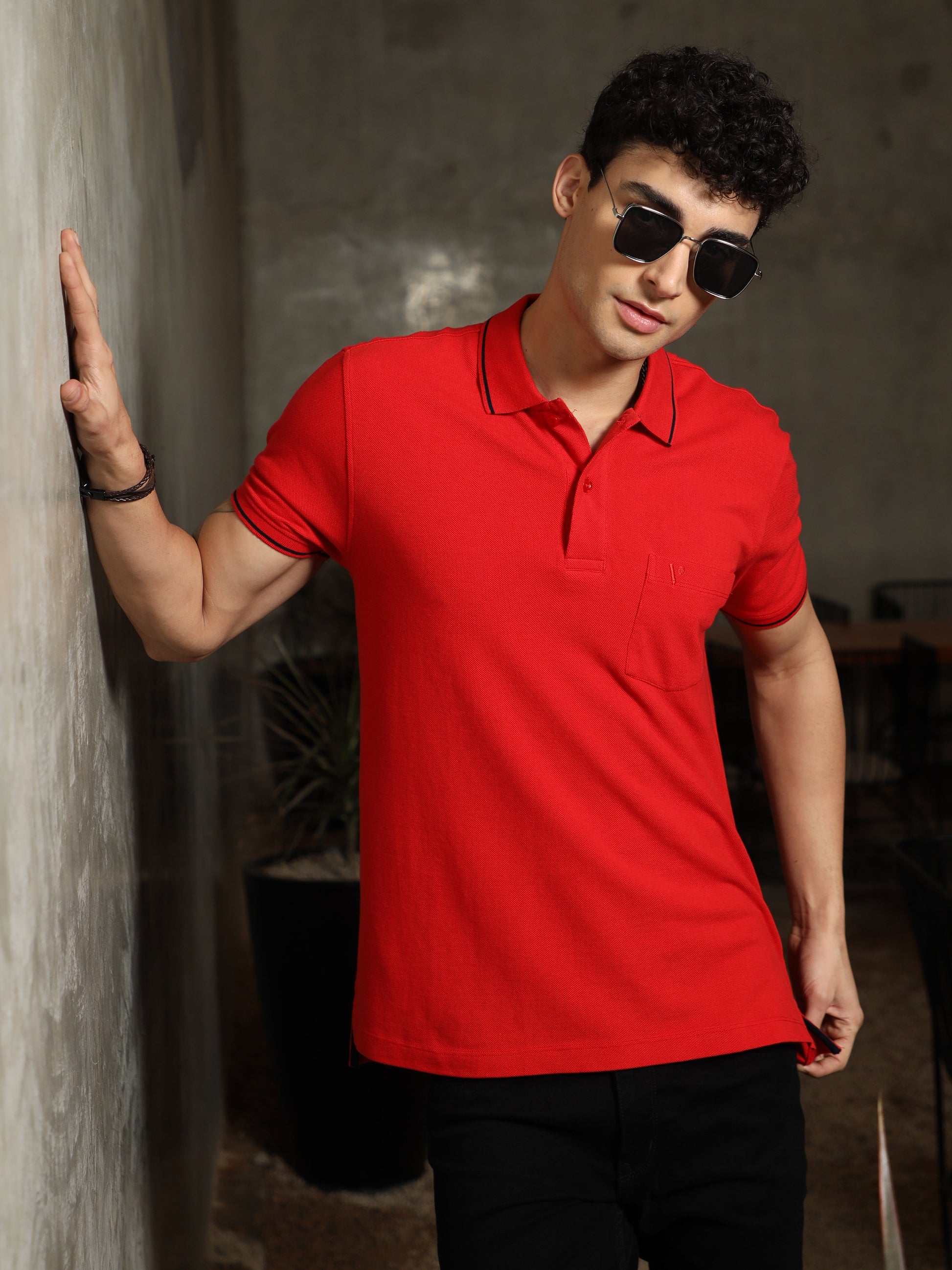 Buy Dark Red Half Sleeve Polo T Shirts for Men at Great Price