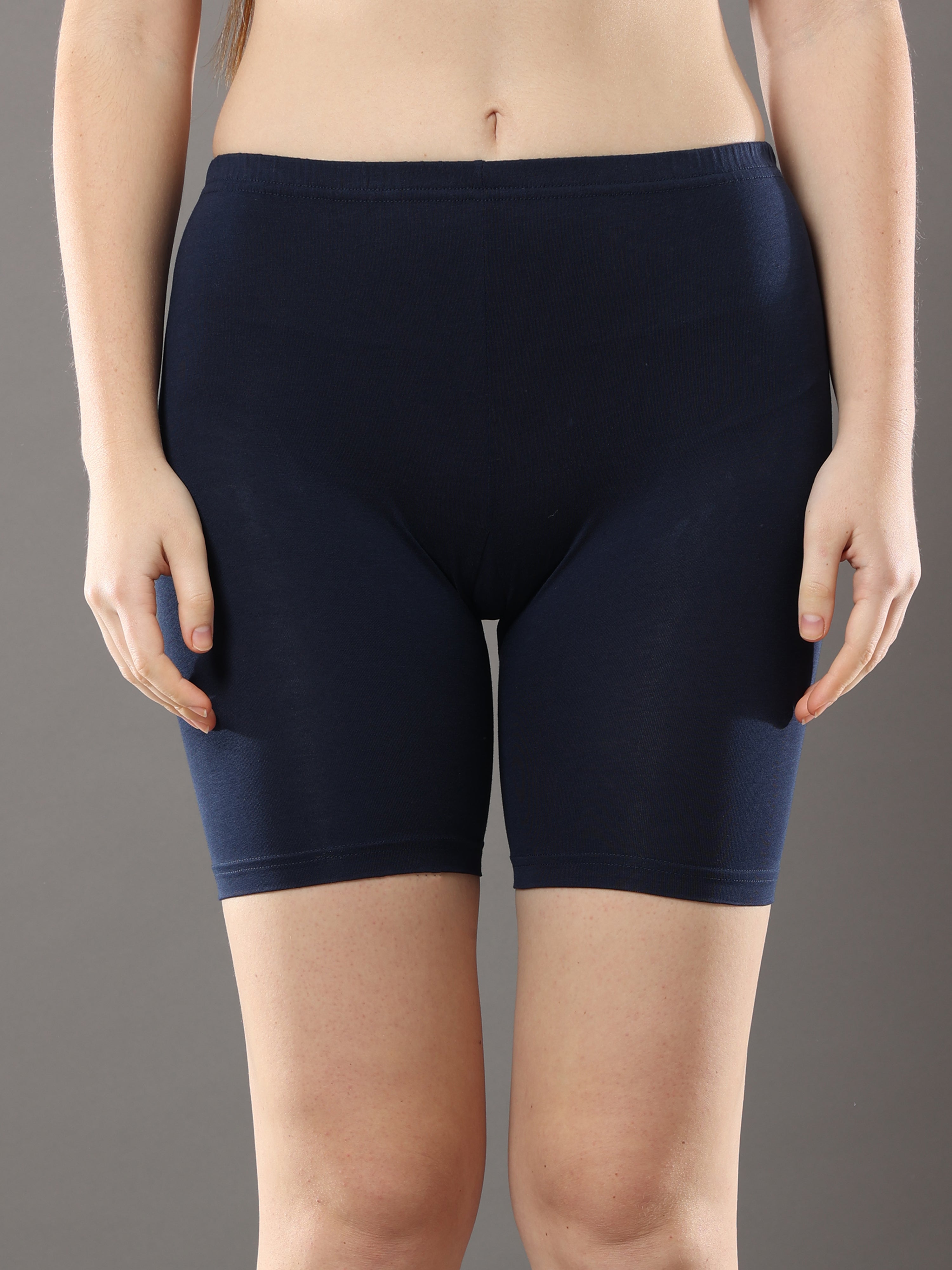 Navy cotton best sale shorts womens