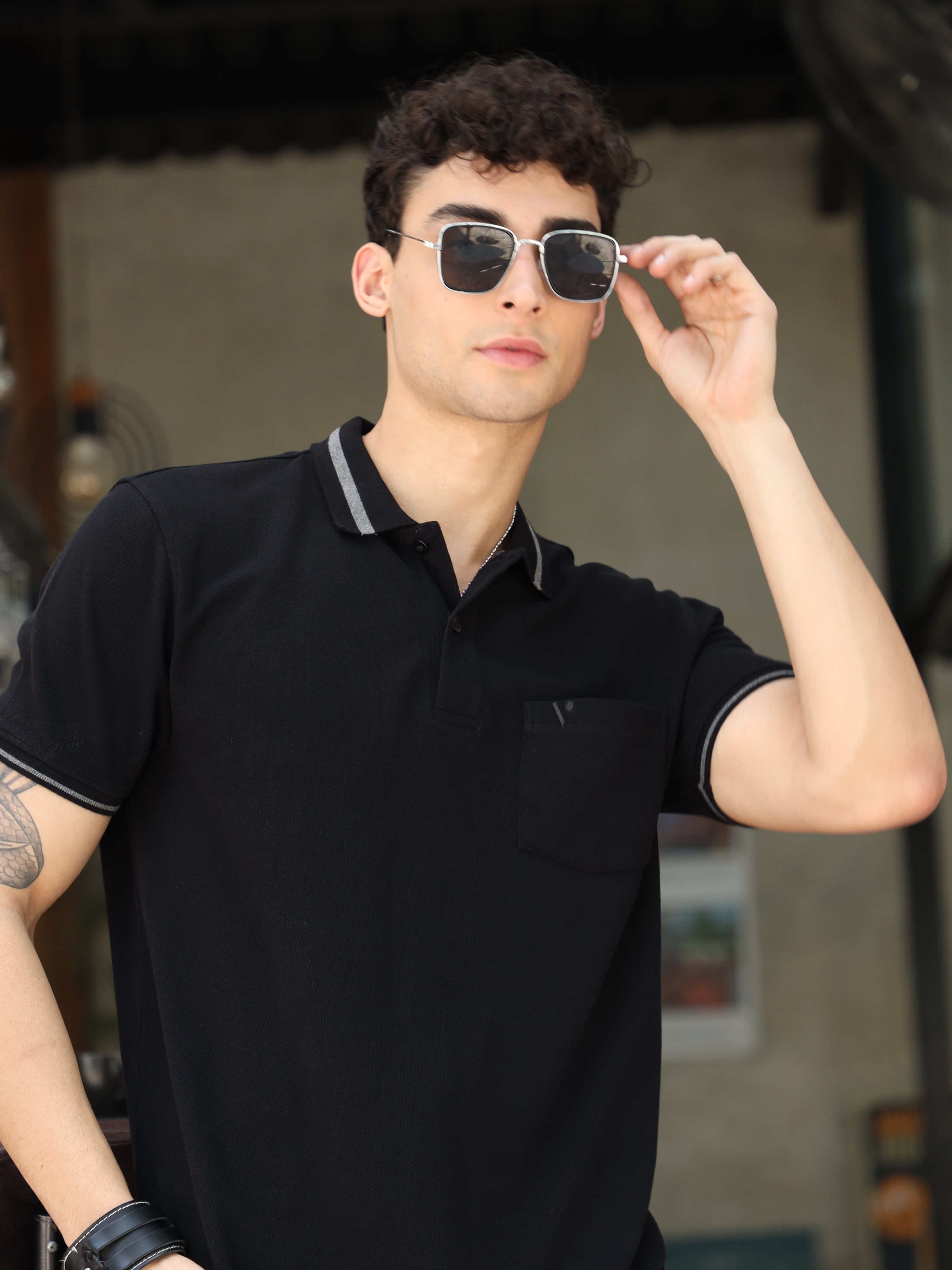 Black collared t outlet shirt