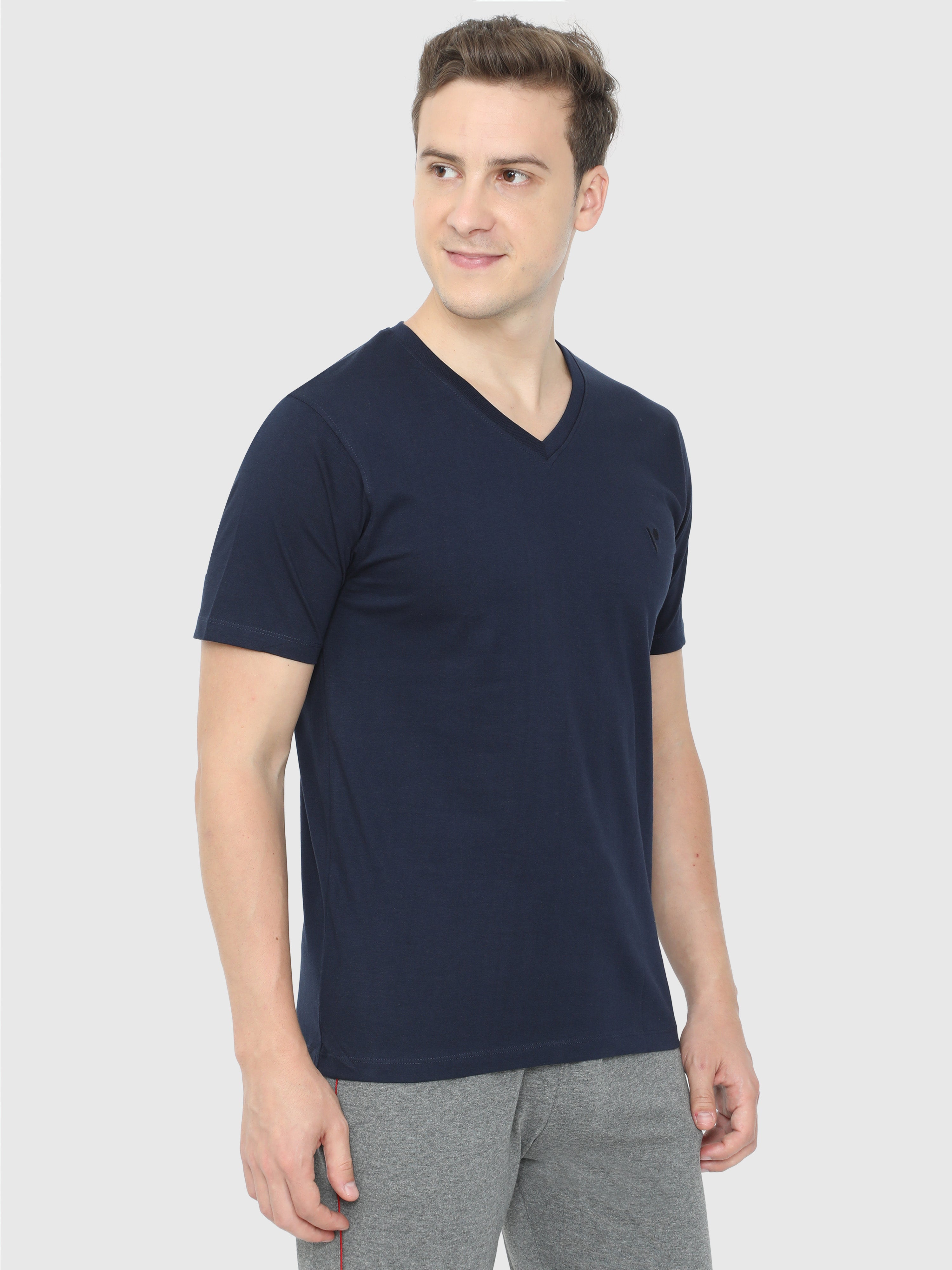 Buy Half Sleeve Grey V Neck T Shirts For Men at Great Price VILAN APPARELS