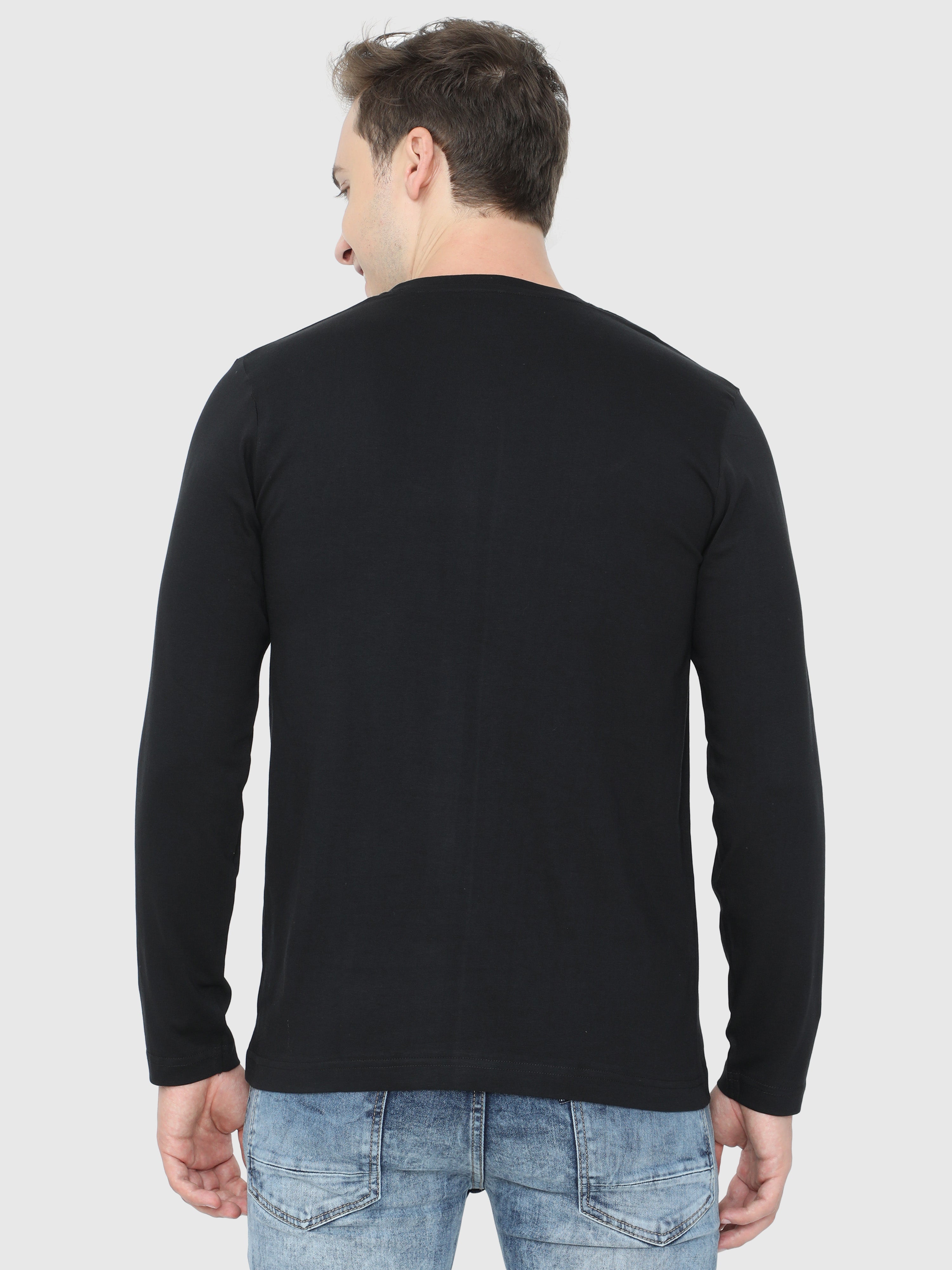 Mens black long sleeve v neck t shirt best sale