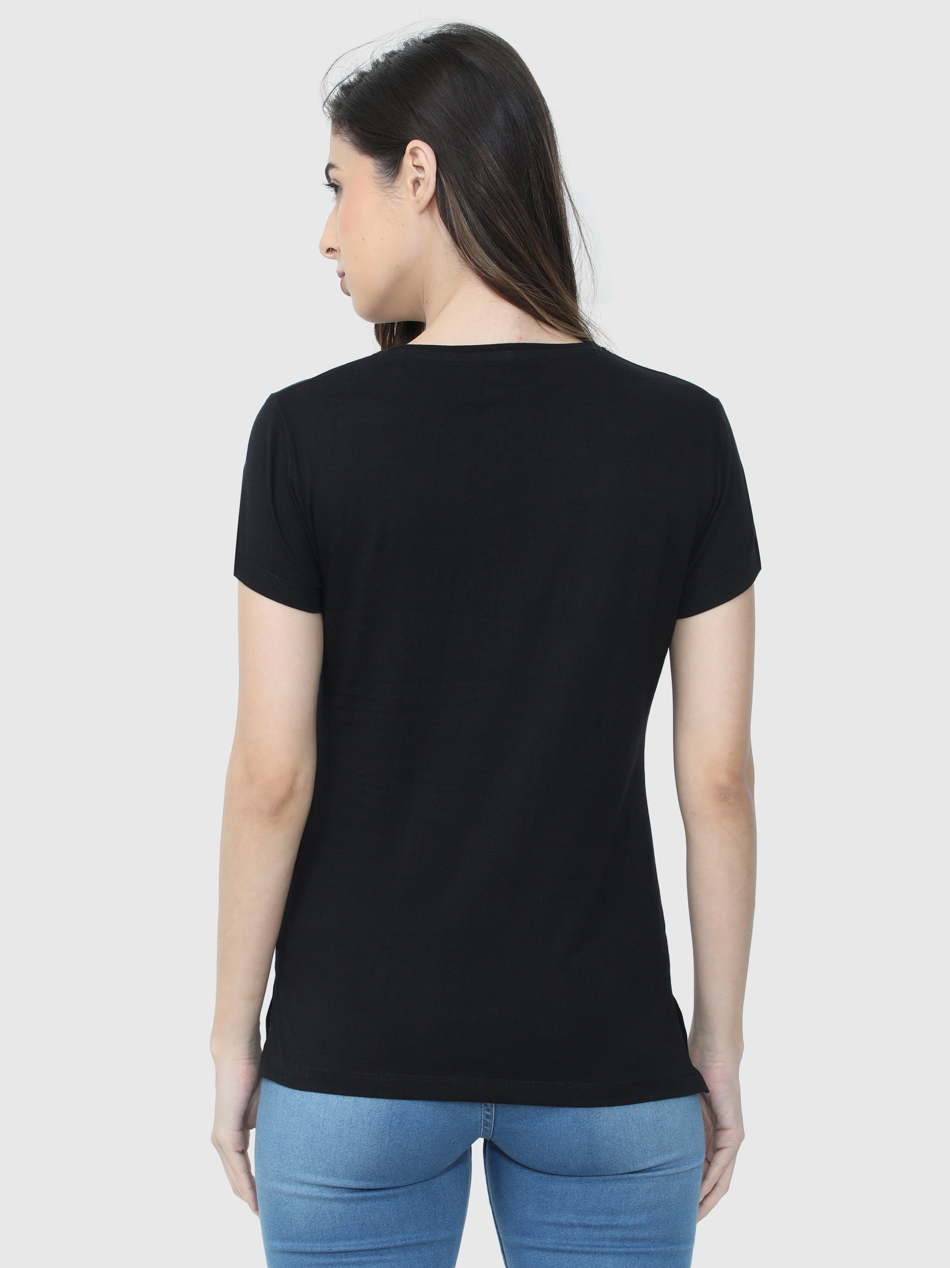 Raven Black Printed T-Shirt CWTP-17012
