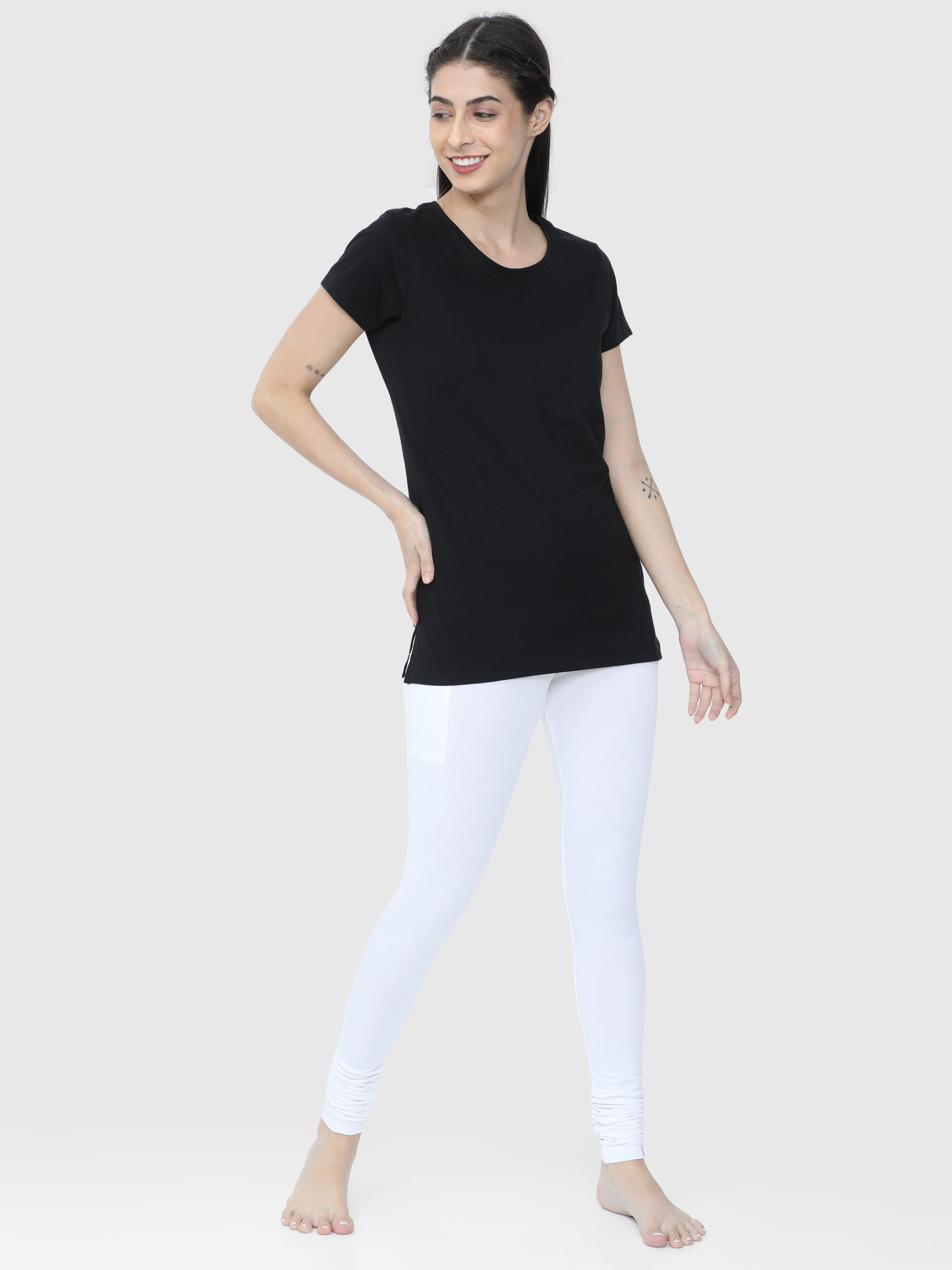 NEVA Women Round Neck Gym Sports T-Shirt- Black – Neva Clothing India