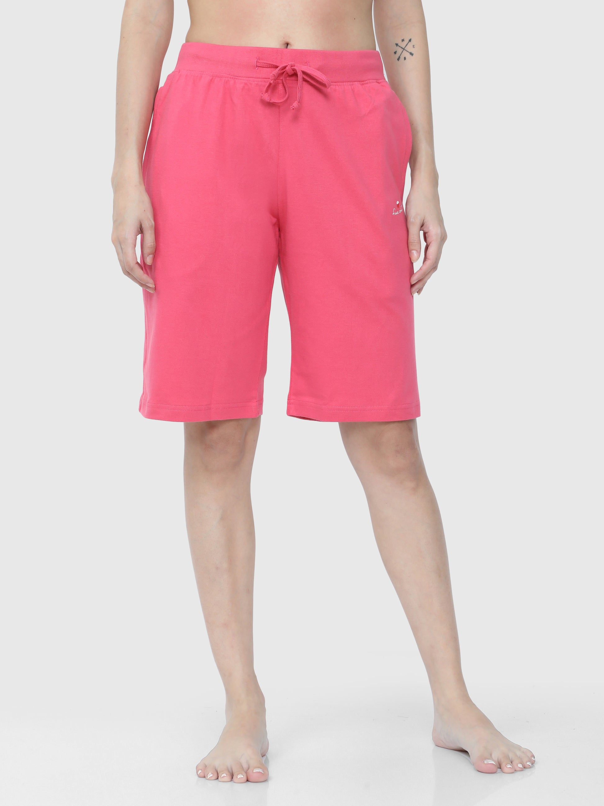 Punch Pink Solid Shorts CWBD-17101
