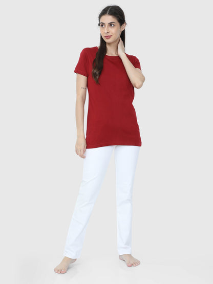 Apple Red Solid T-Shirt CWTP-17015