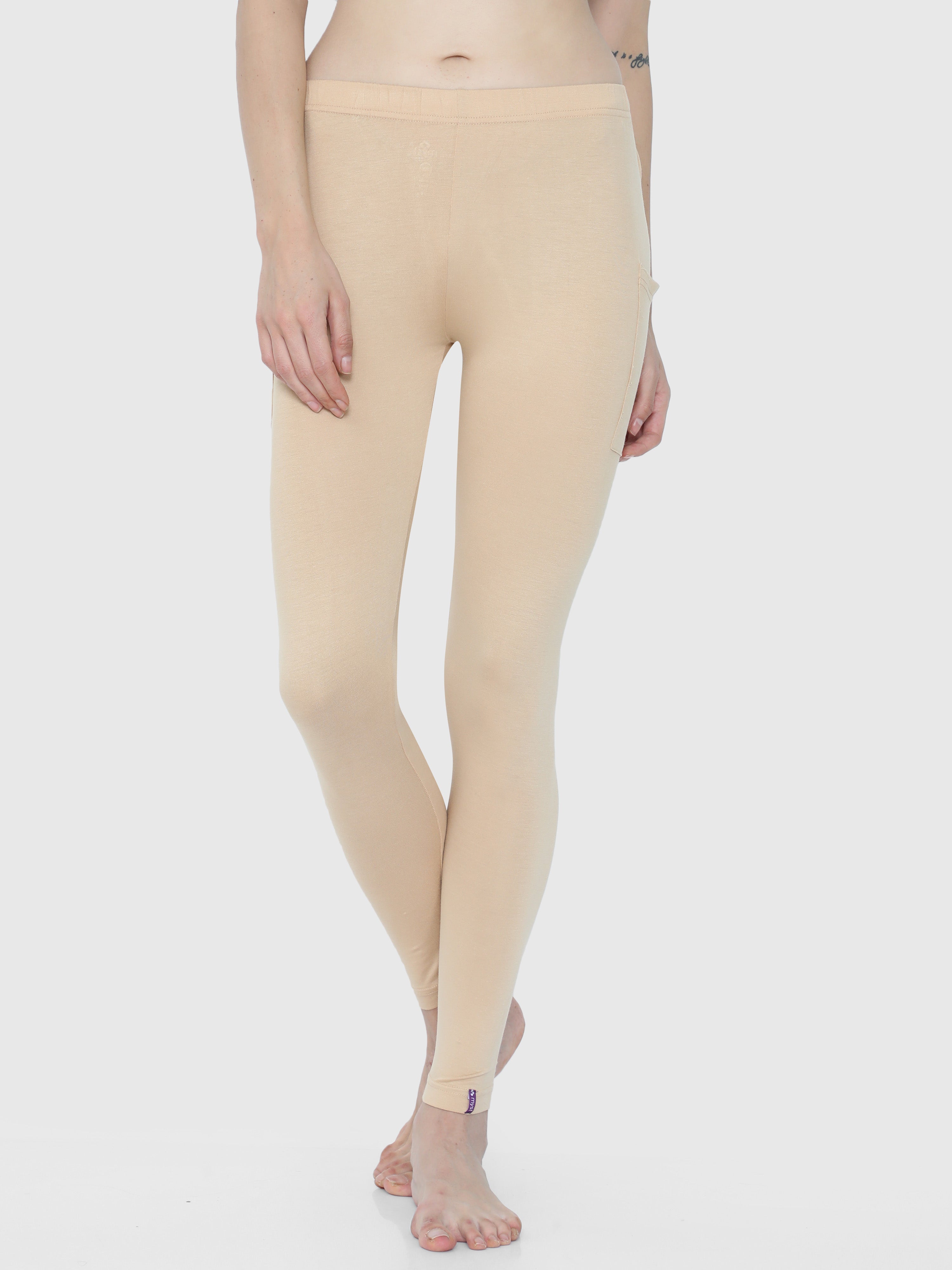 Fuchsia Pink Knee length Leggings | LEGGIC